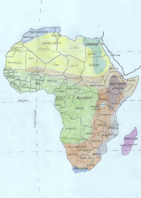 kaart African bees